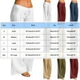thumbnail image 4 of ZyeKqe Womens Cotton Linen Pants Causal Summer Elastic Waist Wide Leg Beach Vacation Palazzo Trousers, 4 of 7