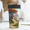 thumbnail image 6 of Picia Cute Mushroom Town Pattern 500ml Carry Insulated Coffee Mug, Stainless Steel Travel Mug with Hidden Handle, Leak-Proof for Car, Office, Home, and Outdoor Use, 6 of 8