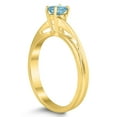 thumbnail image 2 of SZUL Women's Solitaire Oval 5X3MM Aquamarine Gemstone Twist Ring in 10K Yellow Gold, 2 of 4
