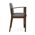 thumbnail image 2 of Pemberly Row Reception Waiting Room Hip Chair - Walnut Wood / Gray / Gray, 2 of 4