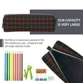thumbnail image 5 of Cauagu Tartan Plaid Print Leather Pencil Pen Case - Stationery Bag Portable Stationery Bag Big Capacity Pencil Pouch Cosmetic Organizer Bag for Men & Women, 5 of 7