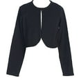 thumbnail image 2 of Little Girls Beaded Knit Cotton Bolero Shrug Sweater Black Size L (8-10), 2 of 2