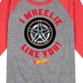 thumbnail image 3 of Hot Wheels - Valentine's I Wheelie Like You - Toddler And Youth Raglan Graphic T-Shirt, 3 of 6