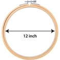 thumbnail image 4 of Better Crafts 2 Pieces 12 Inch Wooden Embroidery Hoops Bamboo Circle Cross Stitch Hoop for Embroidery & Art Craft Handy Sewing, 4 of 4