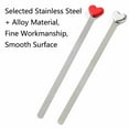 thumbnail image 4 of SEIWEI 2PCS Metal Cute Heart-shaped Bookmark Stainless Steel Bookmark for Teachers Students Staff Gifts (Red+Silver), 4 of 8