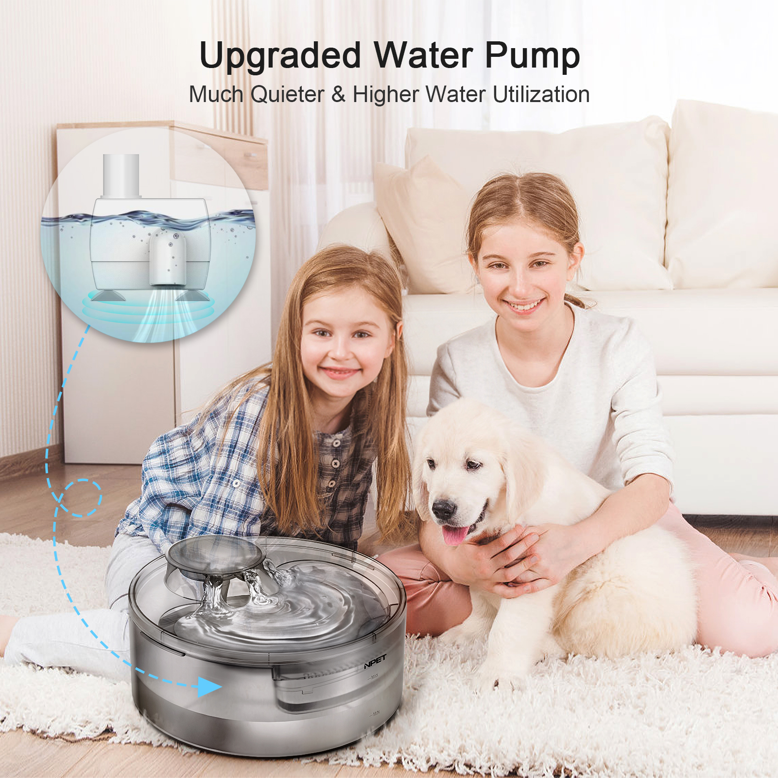 NPET Automatic Dog Water Fountain 5L photo 3