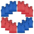 thumbnail image 1 of Murray Sporting Goods Nylon Mesh Scrimmage Practice Vests - Set of 12 Pinnies for Adult and Youth Basketball, Soccer, Football, Volleyball Teams (6 Red/6 Blue, Adult), 1 of 7