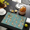 thumbnail image 4 of Chihuahua and Footprints Summer Placemats Table Placemats Set Of 4-Linen Kitchen Washable Placemats Table Mats 11.8"x17.7"Non-Slip Heat Resistant, 4 of 6