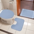 thumbnail image 6 of 3 Piece Bathroom Rug Set, Light Blue Non Slip Bath Mat with Contour Toilet Mat and Lid Cover, Solid Color Absorbent Soft Shower Mats for Bathroom, 6 of 9