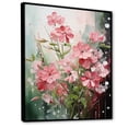 thumbnail image 2 of Designart "Pink and Grey Fuchsia Serenity Blooms IV" Floral Framed Wall Art - Traditional Pink Fuschia Hallway Framed Wall Art Decor, 2 of 6
