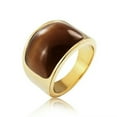 thumbnail image 2 of QQTDFG Ring for Men Women Gold Plated Stainless Steel Brown Stone Band Wedding Gift-Silver White-11, 2 of 9