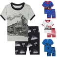 thumbnail image 4 of Boy Baby Clothes Toddler Kids Shorts Clothing Set Spring Summer Cotton Airplane Printed Short-sleeved Sports 12 18 24 Month 3T 4T 5T T-Shirt Pocket Short Pants Two Pieces, 4 of 9