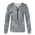 thumbnail image 5 of Tops de Entrenamiento Para Mujer, Tops de Otoño, Manga Larga, Cremallera, Cuello en V, Jersey Con Estampado Floral, Sudadera de Gran Tamaño, Blusas Tipo Túnica Holgadas Odeerbi  ODB178976, 5 of 5