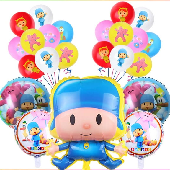 Pocoyo Balloons Birthday Party Supplies Decor Fans Set Decorations Kit