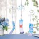 thumbnail image 5 of 3 campanillas de viento japonesas con diseño de animales en 3 estilos, de cristal azul cielo, hechas a mano, para regalo de cumpleaños y decoración del hogar., 5 of 9