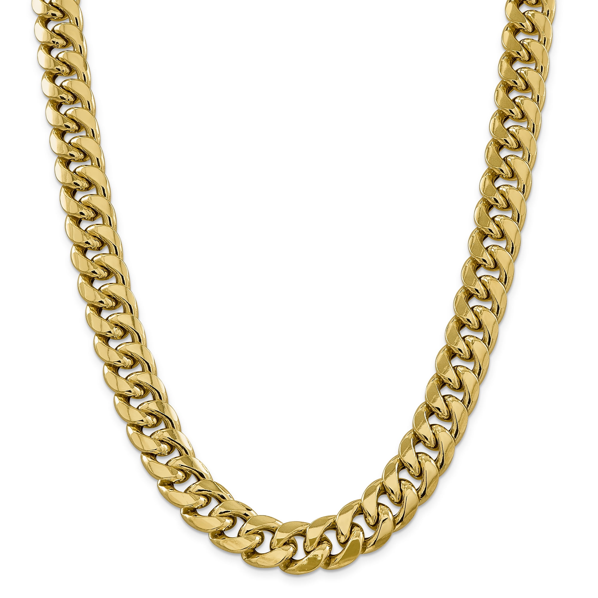 14k Yellow Gold 24 Inch 15mm Miami Cuban Lobster Clasp Chain Necklace