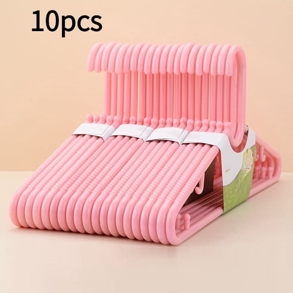 HangSteady Adult Plastic Clothes Hangers, Pink, 10 Count