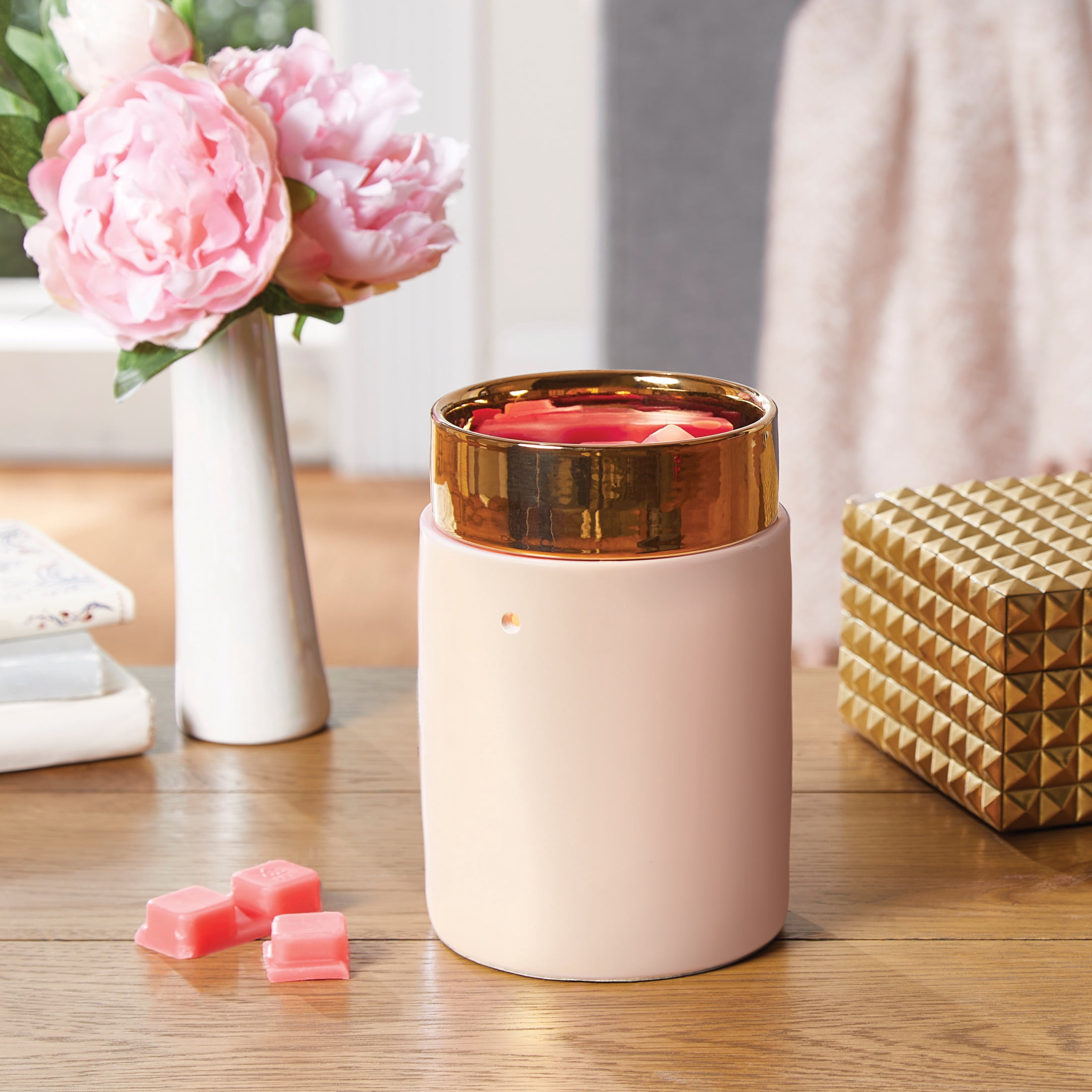 Mainstays Pink and Gold Chrome Ceramic Wax Warmer