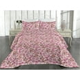 thumbnail image 2 of Ambesonne Floral Scene Quilted Bedspread Set 3 Pcs, Japan Spring Flowers, Queen, Pale Pink Pale Fuchsia, 2 of 4