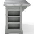 thumbnail image 6 of Pemberly Row Transitional Wood/Stainless Steel Kitchen Island in Gray/Chrome, 6 of 15