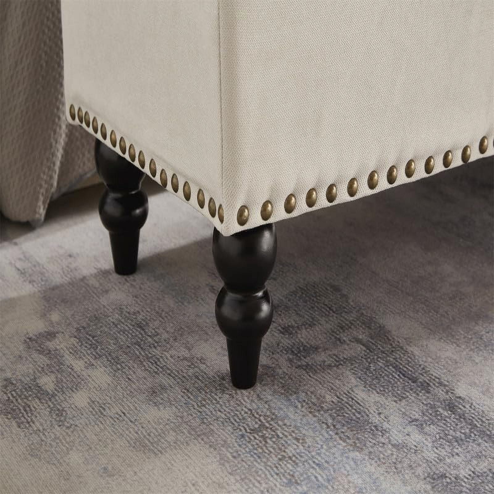 Miniyam 59" Storage Ottoman Bench, Storage Chest, Foot Rest Stool, Bedroom Bench for Living Room, Bedroom, Beige