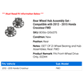 thumbnail image 2 of Rear Wheel Hub Assembly Set - Compatible with 2012 - 2015 Honda Crosstour FWD 2013 2014, 2 of 3