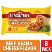 El Monterey Beef, Bean & Cheese Flavor Chimichangas, 30.4 oz, 8 Count (Frozen)