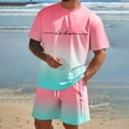 thumbnail image 3 of Men'S Track Suits 2 Piece Short Sleeve Po|o Shirt Shorts with Side Pockets Fashion Tracksuit Summer Beach Casual Sets (Pink,5XL), 3 of 6