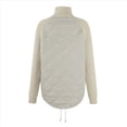 thumbnail image 4 of Chaqueta de Invierno para Mujer, Cálida, de Punto, con Retazos, Acolchada, Informal, de Cuello Alto, Larga y Cremallera Caqui M, 4 of 7