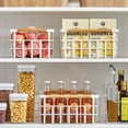 thumbnail image 3 of mDesign Metal Food Organizer Storage Basket - 2 Pack - Matte White/Natural, 3 of 9