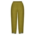 thumbnail image 4 of Mitankcoo Capri Pants for Women Dressy Casual - Plus Size High Waist Wide Leg Lounge Pants Yellow Pants Size XXL, 4 of 4