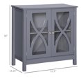 thumbnail image 3 of HOMCOM Kitchen Sideboard, Glass Door Buffet Cabinet with Adjustable Shelf, 3 of 10