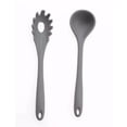 thumbnail image 1 of Art & Cook 2 Piece Silicone Soup Ladle and Pasta Fork Set, Gray, 1 of 1