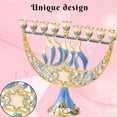 thumbnail image 7 of Matashi Hand Painted Enamel Menorah Candelabra with a Flower and Hanukkah Design and Embellished with Gold Accents and High Quality Crystals, 7 of 7