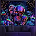 thumbnail image 3 of REACTIVE Skelety Skeleton Wall Tapestry Skull Decoración Con Brillo En La Luz Para La Sala De Estar Decoración De La Fiesta De La Sala De Estar De Dormitorio, 3 of 7