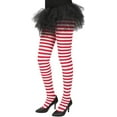 thumbnail image 3 of HDE Women's Striped Tights Opaque Microfiber Stockings Nylon Footed Pantyhose Large-X-Large B. Red and White, 3 of 4