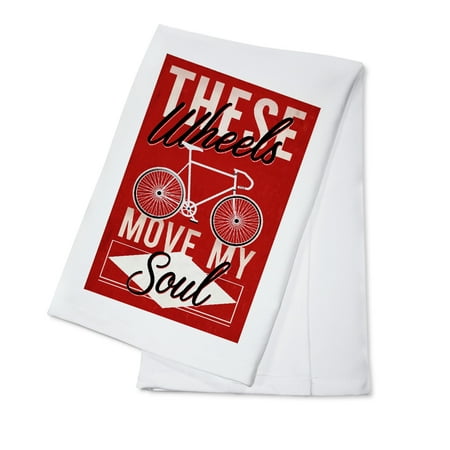 Cycling Moves My Soul - Screenprint Style - Lantern Press Artwork (100% Cotton Kitchen