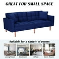 thumbnail image 6 of Modern Futon Sofa Bed with Armrest, Mid Century Sofa Couch, Fabric Recliner Couch Futon Sofa Bed with Solid Wood Legs, 2 Soft Pillows, Multiangle Backrest, Couches and Sofas for Living Room, Q14121, 6 of 12