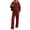 Wine, variant on Wenini Women's Solid Hoodie Sweatshirt Outfit Set Drawstring Hooded Sweatshirt Top Wide Leg Pants 2 Piece Tracksuit Set