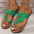 thumbnail image 5 of Fnooota Womens Flip Flops, Casual Holiday Summer Slip On Flat Sandals Green Size 5.5, 5 of 9
