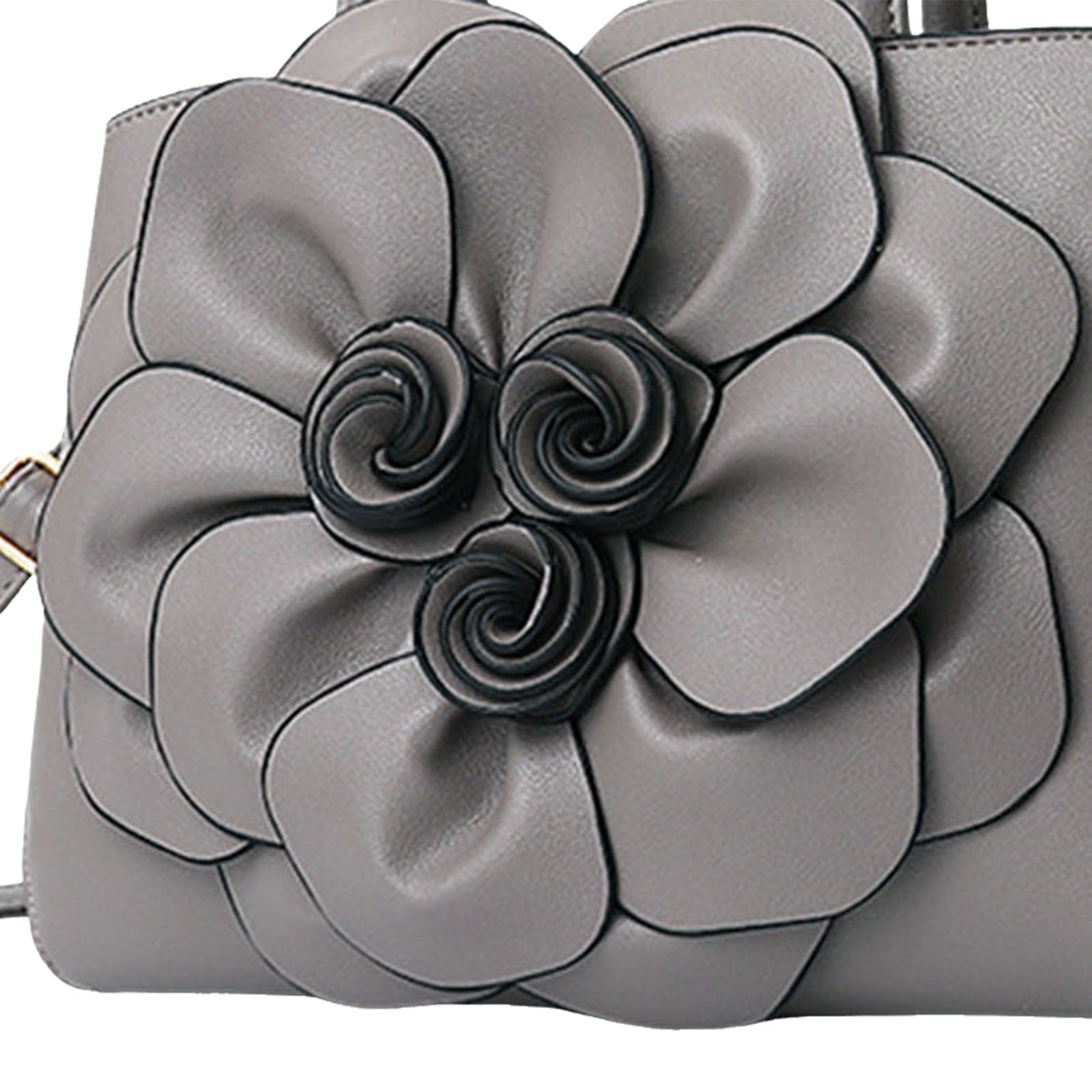 Stylago Purses and Handbags for Women Top Handle Satchel Leather Floral Shoulder Crossbody Bags Ladies Evening Party Tote Grey