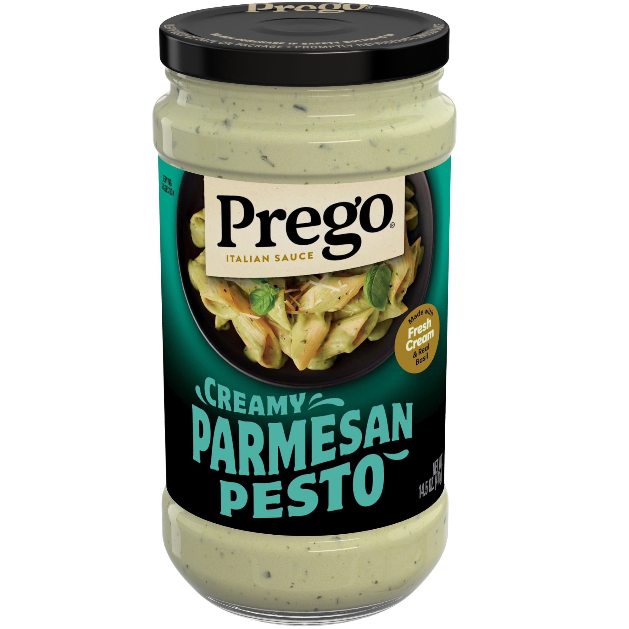 (4 pack) Prego Creamy Parmesan Pesto Pasta Sauce, 14.5 oz Jar