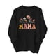 thumbnail image 5 of Penkiiy Mujeres de manga larga Mama Sudaderas de cuello redondo Suéter de cuello suelto blusa ligera Tops S Negro, 5 of 7
