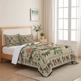 thumbnail image 5 of Twin XL Quilt Set 68''x98'', Beige Spring Floral Lightweight Bedspread Coverlet with 2 Pillow Shams, Elegant Pastoral Flowers Birds Watercolor Breathable All Season Quilt Bedding for Dorm/Guest Room, 5 of 9