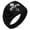 Black, variant on Stainless Steel Floral Fleur De Lis Chevron Pattern Biker Style Polished Ring
