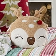 thumbnail image 3 of Merry & Bright Comet and Cupid by Levtex Home - Decorative Pillow (18x14in.) - Reindeer Figural - Brown, White, Red, and Tan, 3 of 6