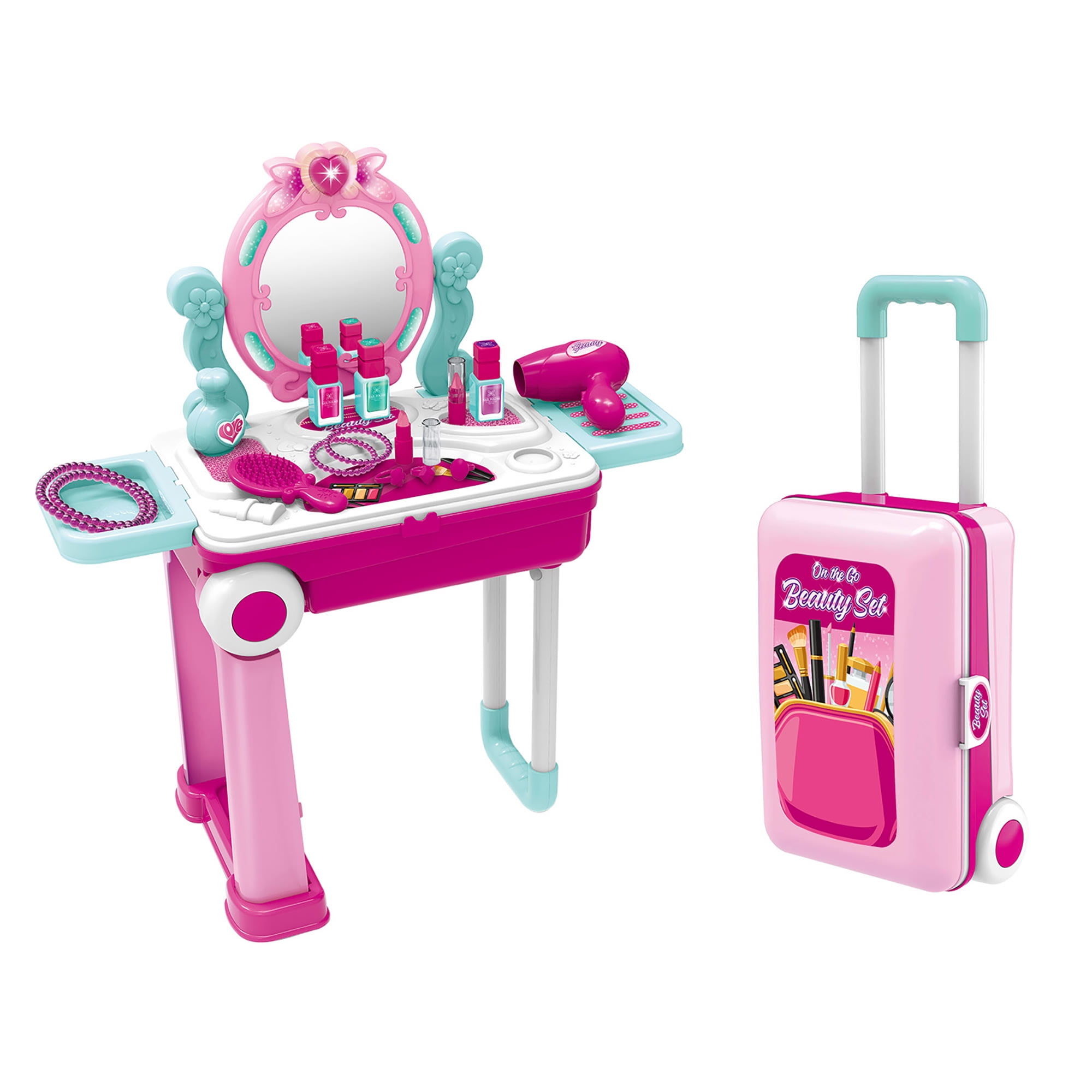 Kid Galaxy On the Go Carry On Suitcase & Pretend Play Vanity