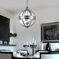 thumbnail image 3 of Olsen 3-light Clear Glass 16-inch Round Chrome-finish Chandelier, 3 of 5