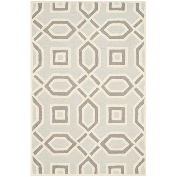 SAFAVIEH Cambridge Judith Geometric Wool Area Rug, Gray/Ivory, 4' x 6'