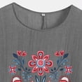 thumbnail image 4 of Camiseta de Mujer Camiseta de Manga Corta Impresión Casual Raglan Suelto de Lino Top Blusas, Cuello de la Tripulación, 4 of 4